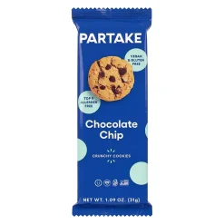 Cookies<Partake Crunchy Chocolate Chip Cookie Snack Pack, 1.09 oz, 24/Pack (220-02417)