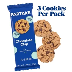 Cookies<Partake Crunchy Chocolate Chip Cookie Snack Pack, 1.09 oz, 24/Pack (220-02417)