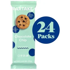 Cookies<Partake Soft Chocolate Chip Cookie Snack Pack, 1.09 oz, 24/Pack (220-02418)