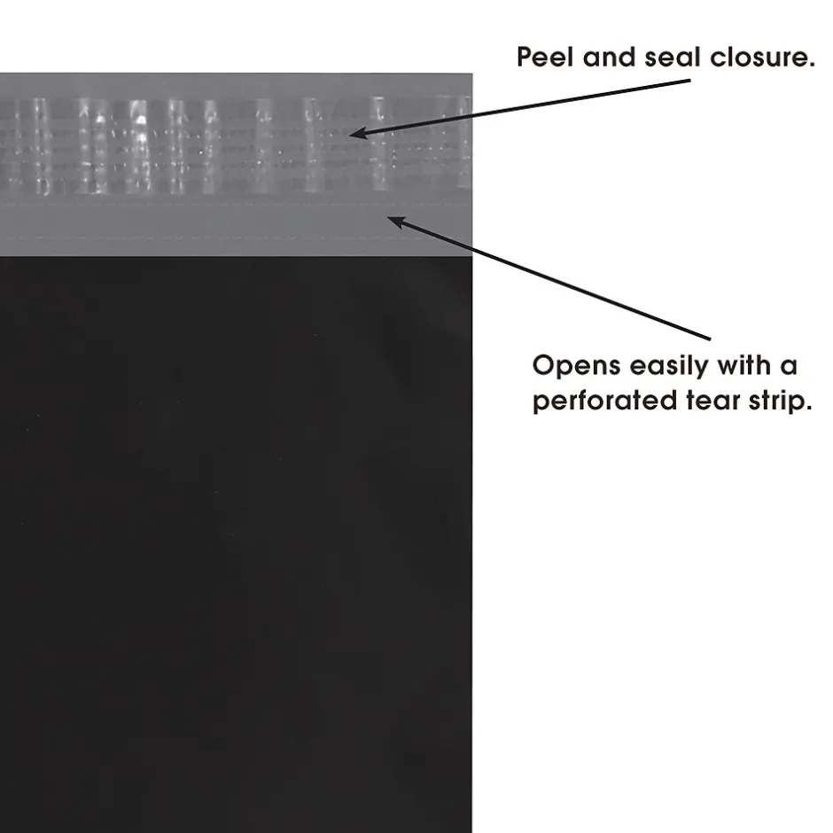 Partners Brand Colored Poly Mailers, 14.5" x 19", Black, 100/Case (CPM1419BK)* Poly Mailers