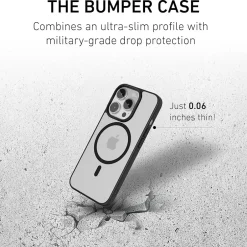 Cell Phone Cases<PEEL Bumper Series MagSafe Phone Case for iPhone 15 Pro Case, Shock Absorbing, Black (I15_PRO_BUMPER_BLACK)
