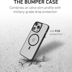 Cell Phone Cases<PEEL Bumper Series MagSafe Phone Case for iPhone 15 Pro Max Case, Shock Absorbing, Black (I15 PROMAX BUMPER BL)