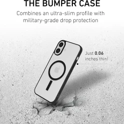 Cell Phone Cases<PEEL Bumper Series MagSafe Phone Case for iPhone 16 Plus Case, Shock Absorbing, Black (i16_PLS_BMP_BLK)