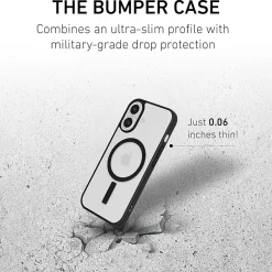 Cell Phone Cases<PEEL MagSafe Bumper Phone Case for iPhone 16, Shock Absorbing, Black (I16_STD_BMP_BLK)