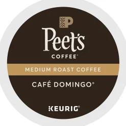 Keurig K-Cups<Peet's Coffee Cafe Domingo Coffee Keurig K-Cup Pod, Medium Roast, 88/Box (6543CT)