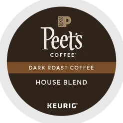 Keurig K-Cups<Peet's Coffee House Blend Coffee Keurig® K-Cup® Pods, Dark Roast, 22/Box (6546)