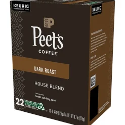 Keurig K-Cups<Peet's Coffee House Blend Coffee Keurig® K-Cup® Pods, Dark Roast, 22/Box (6546)
