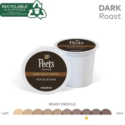 Keurig K-Cups<Peet's Coffee House Blend Coffee Keurig® K-Cup® Pods, Dark Roast, 22/Box (6546)