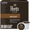 Keurig K-Cups<Peet's Coffee House Blend Coffee Keurig K-Cup Pod, Dark Roast, 88/Box (6546CT)