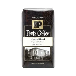 Coffee<Peet's Coffee House Blend Ground Coffee, Dark Roast, 10.5 oz. (PCE835261)