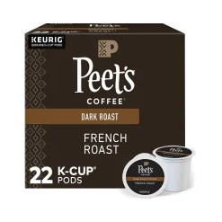 Keurig K-Cups<Peet's Coffee , Keurig K-Cup Pod, French Roast, 22/Box, 4 Boxes/Carton (6545XXCT)