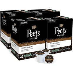 Keurig K-Cups<Peet's Coffee , Keurig K-Cup Pod, French Roast, 22/Box, 4 Boxes/Carton (6545XXCT)