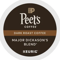 Keurig K-Cups<Peet's Coffee Major Dickason's Blend Coffee Keurig® K-Cup® Pods, Dark Roast, 88/Carton (65470)