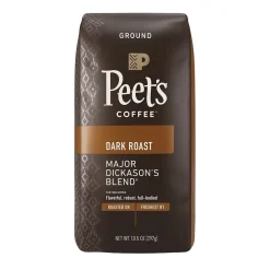 Coffee<Peet's Coffee Major Dickason's Blend Ground Coffee, Dark Roast, 10.5 oz. (836261)