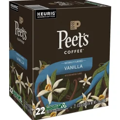 Keurig K-Cups<Peet's Coffee Vanilla Coffee, Keurig K-Cup Pod, Light Roast, 22/Box (5000376697)