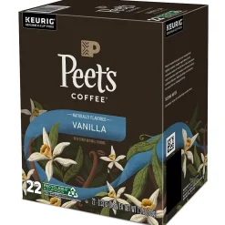 Keurig K-Cups<Peet's Coffee Vanilla Coffee, Keurig K-Cup Pod, Light Roast, 22/Box (5000376697)