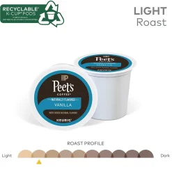 Keurig K-Cups<Peet's Coffee Vanilla Coffee, Keurig K-Cup Pod, Light Roast, 22/Box (5000376697)