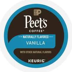 Keurig K-Cups<Peet's Coffee Vanilla Coffee, Keurig K-Cup Pod, Light Roast, 88/Carton (5000376697CT)