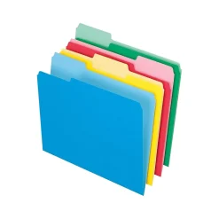 Pendaflex Basic File Folders, 1/3 Cut Tab, Letter Size, Red/Blue/Green/Yellow, 36/Pack (PFX 03086) Sale