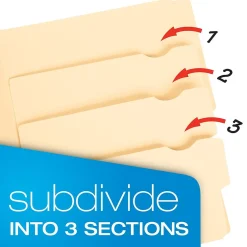 Pendaflex Divide It Up® File Folders, Letter Size, Manila, 12/Pack (10771) Online
