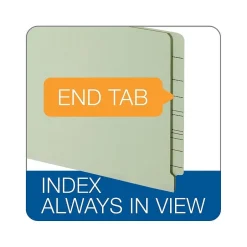 Pendaflex End Tab File Folder, Straight-Cut, Legal Size, Light Green, 25/Box, 4 Boxes/Carton (47715GW) Clearance