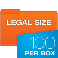 Pendaflex File Folder, 1-Tab, Legal Size, Orange, 100/Box (R153 1/3 ORA) Sale