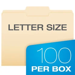 Pendaflex File Folder, 1-Tab, Letter Size, Manila, 100/Box (R752 1/3-2) New