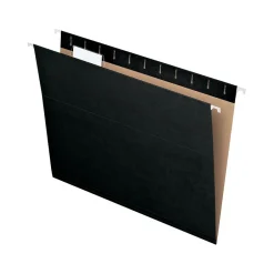 Pendaflex Hanging File Folder, 1/5-Cut Tab, Letter Size, Black, 25/Box (PFX81605) Clearance