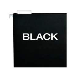 Pendaflex Hanging File Folder, 1/5-Cut Tab, Letter Size, Black, 25/Box (PFX81605) Clearance