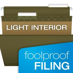 Pendaflex Hanging File Folders, 1/3-Cut Tab, Letter Size, Standard Green, 25/Box (PFX 4152 1/3) Sale