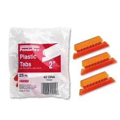 Pendaflex Hanging File Folder Tabs, 1/5 Tab, Two Inch, Tab/White Insert, 25/Pack Orange Hot