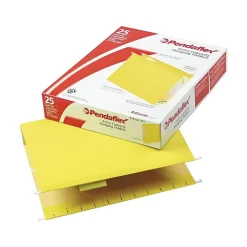 Pendaflex Hanging File Folders, 2" Expansion, Letter Size, , 25/Box (PFX 04152x2 YEL) Yellow