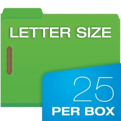 Pendaflex Pressboard Fastener Folders, 1/3-Cut Tab, Letter Size, Dark Green, 25/BX (15938GW) Hot