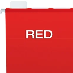 Pendaflex Ready-Tab Reinforced Hanging File Folder, 5-Tab, Letter Size, , 25/Box (42623) Red Clearance