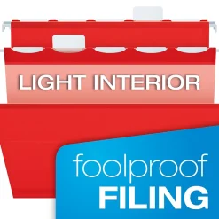 Pendaflex Ready-Tab Reinforced Hanging File Folder, 5-Tab, Letter Size, , 25/Box (42623) Red Clearance