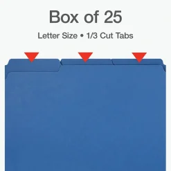 Pendaflex Recycled File Folder, 1-Tab, Letter Size, Dark Blue, 25/Box (1007008) Clearance