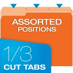 Pendaflex Recycled File Folder, 1/3-Cut Tab, Letter Size, Orange, 100/Box (42101/3ORA) Outlet