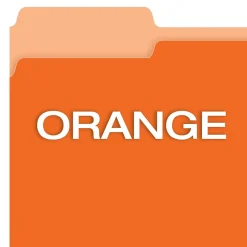 Pendaflex Recycled File Folder, 1/3-Cut Tab, Letter Size, Orange, 100/Box (42101/3ORA) Outlet