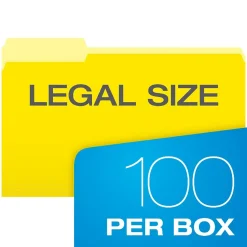 Pendaflex Recycled File Folder, 1/3-Cut Tab, Legal Size, Yellow, 100/Box (1531/3YEL) Light Yellow Sale