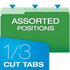 Pendaflex Recycled File Folder, 1/3-Cut Tab, Legal Size, , 100/Box (43501/3BGR) Green New