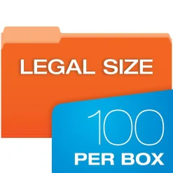 Pendaflex Recycled File Folder, 1/3-Cut Tab, Legal Size, , 100/Box (43501/3ORA) Orange Online