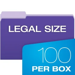 Pendaflex Recycled File Folder, 1/3-Cut Tab, Legal Size, , 100/Box (43501/3VIO) Violet Sale