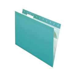 Pendaflex Reinforced Hanging File Folders, 1/5 Tab, Letter Size, Aqua, 25/Box (PFX 4152 1/5 AQU) Teal Clearance