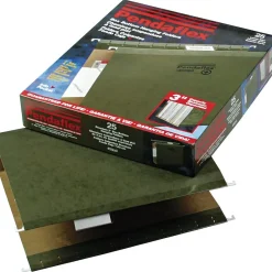 Pendaflex Reinforced Hanging File Folders, Extra Capacity, 5-Tab, Letter Size, Standard Green, 25/Box (PFX 04152x3)