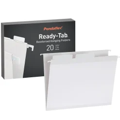 Pendaflex Standard Reinforced Hanging File Folder, 6-Tab, Letter, White, 20/Box (1006985) Clearance