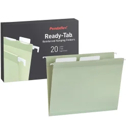 Pendaflex Standard Reinforced Hanging File Folder, 3-Tab, Letter, Sage green, 20/Box (1009463) Discount