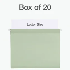 Pendaflex Standard Reinforced Hanging File Folder, 3-Tab, Letter, Sage green, 20/Box (1009463) Discount