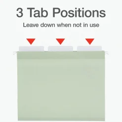 Pendaflex Standard Reinforced Hanging File Folder, 3-Tab, Letter, Sage green, 20/Box (1009463) Discount