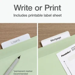 Pendaflex Standard Reinforced Hanging File Folder, 3-Tab, Letter, Sage green, 20/Box (1009463) Discount