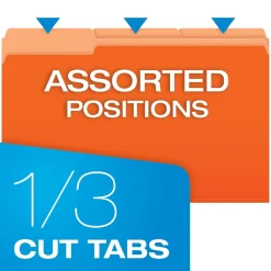 Pendaflex Two-Tone File Folder, 3-Tab, Legal Size, , 100/Box (153 1/3 ORA) Orange New